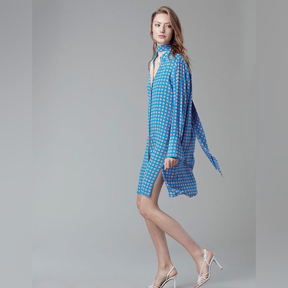 DVF Long Sleeve Silk Dress - Picture 2 of 5